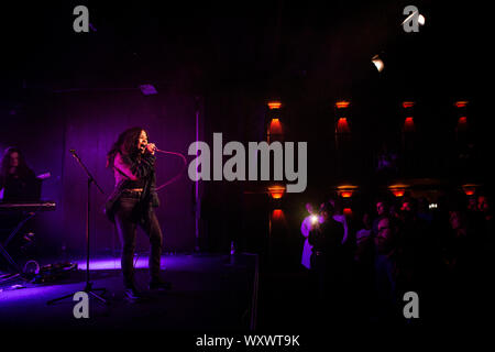 Kopenhagen, Dänemark. 14., September 2019. Der amerikanische Sänger und Songwriter Baby Rose führt ein Live Konzert bei VEGA als Teil der Reise Fest 2019 in Kopenhagen. (Foto: Gonzales Foto - Christian Hjorth). Stockfoto