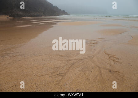 Sand Muster (diseños Naturales de la Arena). Dhail Mor Strand. Lewis Insel. Die äußeren Hebriden. Schottland, Großbritannien Stockfoto