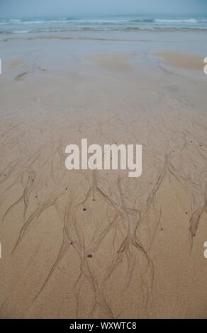 Sand Muster (diseños Naturales de la Arena). Dhail Mor Strand. Lewis Insel. Die äußeren Hebriden. Schottland, Großbritannien Stockfoto