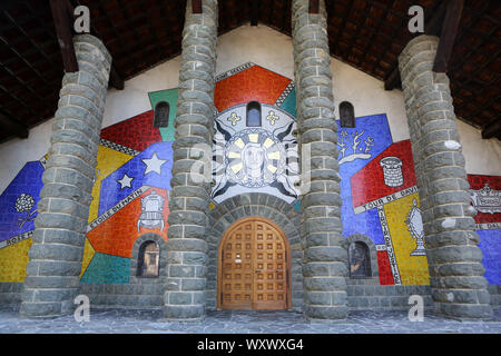 Eglise Notre-Dame de Toute Grâce. Plateau d'Assy. Frankreich. Unsere Lieben Frau voller Gnade vom Plateau d'Assy. Passy. Frankreich. Stockfoto