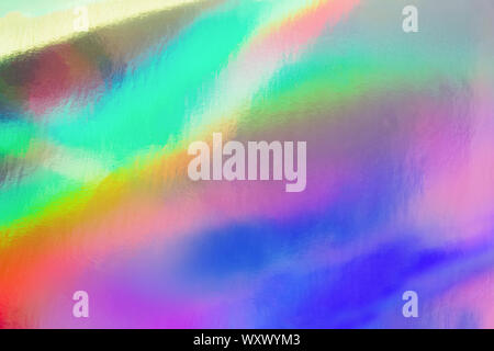 Holographische Papier in Neonfarben. Modernes trendiges Hintergrund. Stockfoto