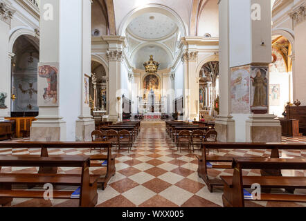 Juli 21, 2019 - Pordenone, Italien - die mittelalterliche Kathedrale von San Marco, Anbauteile innen Stockfoto