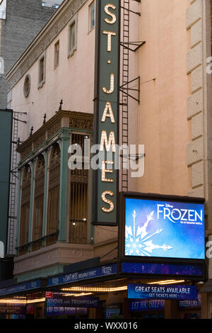 Disney's "Eingefroren" im St. James Theatre, Times Square, New York City, USA, Broadway, NEW YORK Stockfoto