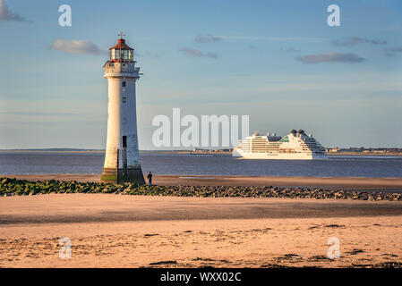 Barsch Rock Leuchtturm New Brighton Stockfoto