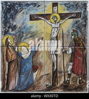 12 Stationen des Kreuzes, Jesus stirbt am Kreuz, Kirche des Hl. Matthäus in Dugave, Zagreb, Kroatien Stockfoto