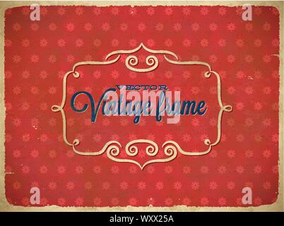 Im Alter von Vintage blumen Polka Dot frame Stock Vektor