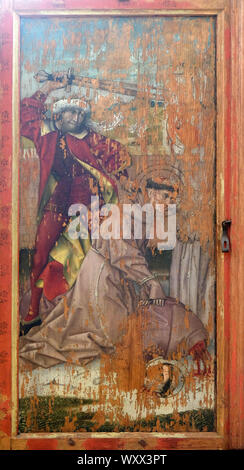 Das martyrium der Franziskaner in Marokko, Saint Francis Altar in der Franziskanerkirche in Rothenburg o.d. Tauber, Bayern, Deutschland Stockfoto