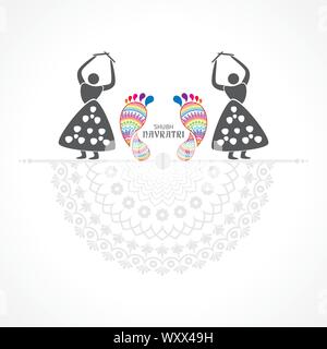 Abbildung: Happy Navratri gruss Vektor Stock Vektor