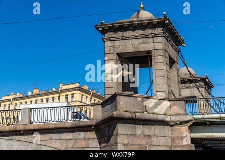 Lomonosov Brücke über Fluss Fontanka in St. Petersburg, Russland Stockfoto