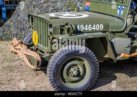 Das vordere Ende des US-Militär Jeep auf der jährlichen 40er Wochenende im Holt Stockfoto