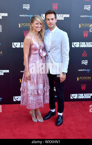 Melissa Benoist und ihr Ehemann Chris Holz die Teilnahme an der 45. jährlichen Saturn Awards auf der Avalon Hollywood am 13. September 2019 in Los Angeles, Kalifornien Stockfoto