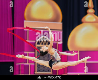 Baku, Aserbaidschan. 18 Sep, 2019. !! Während der 37 Rhythmische Gymnastik Wm-Match zwischen und 3. Tag auf nationaler Gymnastik Arena in Baku, Aserbaidschan. Ulrik Pedersen/CSM. Credit: Cal Sport Media/Alamy leben Nachrichten Stockfoto