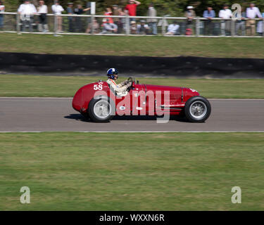 Italien 1936 Maserati 6 CM einsitzigen Rennwagen am 2019 Goodwood Revival Meeting Stockfoto