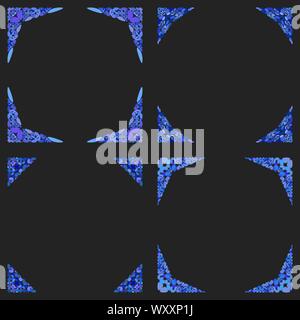 Gebogene Stein Mosaik Seite Ecke Design Set - vektor design elemente Stock Vektor