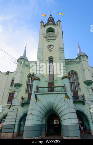 Mukachevo: Rathaus, transkarpatischen Oblast Transkarpatien, Gebiet Kiew, Ukraine Stockfoto