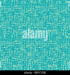 Hand dichten Hellgelb Webart Raster Design in zufälliger geometrische Layout erstellt. Die nahtlose Vektor Muster auf Aqua blauen Hintergrund. Toll für Wohlbefinden, home Stock Vektor