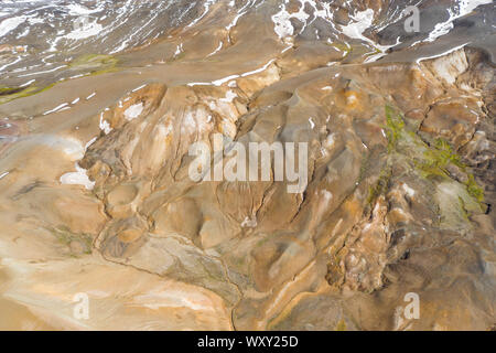 Exotische Ansicht in der geothermalen Tal Leirhnjukur, in der Nähe der Krafla Vulkan. Ort: Tal, Leirhnjukur Myvatn region, Norden von Island Stockfoto