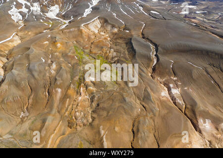 Exotische Ansicht in der geothermalen Tal Leirhnjukur, in der Nähe der Krafla Vulkan. Ort: Tal, Leirhnjukur Myvatn region, Norden von Island Stockfoto