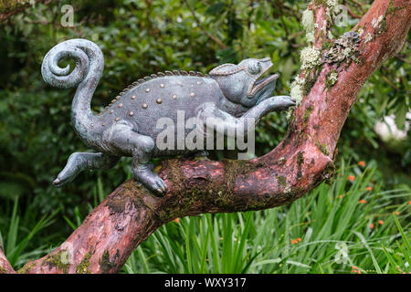 Gecko Skulptur an Attadale Gärten, Wester Ross, Highlands von Schottland Stockfoto