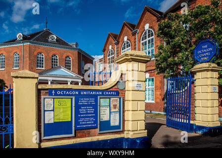 Octagon Unitarian Kapelle Colegate Norwich. Perfekt achteckigen Englisch Neo PALLADIANISCHE Grad II * denkmalgeschützte Gebäude. Abgeschlossen 1756. Architekt Thomas Elfenbein Stockfoto