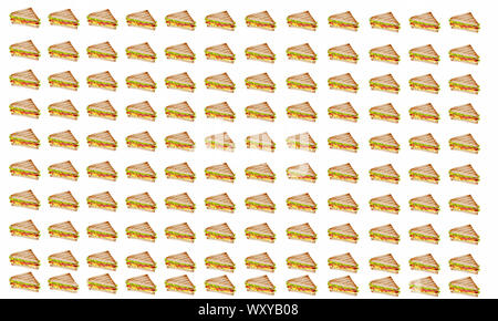 Cartoon Stil Abbildung: Burger, Pizza, Sandwich und Hot Dog. Fast Food nahtlose Muster. Hand gezeichnet Essen Hintergrund. Vorlage für die Gestaltung der Website. Stockfoto
