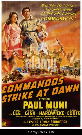 Commandos Strike at Dawn - Jahrgang Film Poster Stockfoto