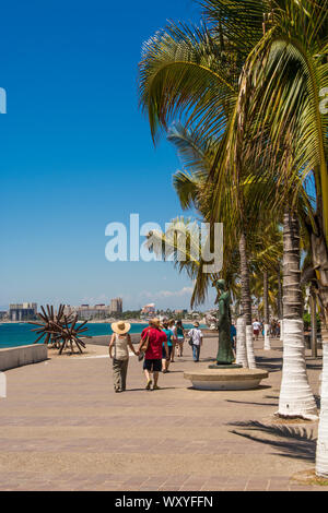 Der Malecon, Puerto Vallarta, Jalisco, Mexiko. Stockfoto