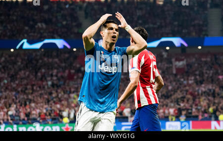 Madrid, Spanien. 18. September, 2019. Cristiano Ronaldo (Juventus FC) während des Fußballspiels der UEFA Champions League zwischen Atletico de Madrid und Juventus FC am Wanda Metropolitano Stadium am September 18, 2019 in Madrid, Spanien. Quelle: David Gato/Alamy leben Nachrichten Stockfoto