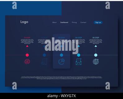 Infografik Design Template mit Zahlen fünf Option Stock Vektor