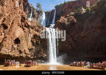Ouzoud Wasserfälle in der Nähe von Tanaghmeilt, Marokko, Nordafrika, Maghreb, Afrika Stockfoto