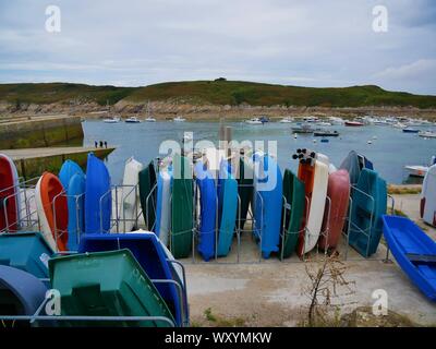 Barques pour la Peche au Port de peche Le Conquet, peche artisanale/industrielle, le Port du Conquet, Brest, Bretagne Stockfoto