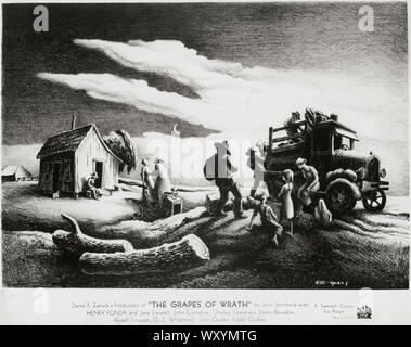 Werbung Plakat für den Film "Früchte des Zorns", Illustration von Thomas Hart Benton, 20 Century-Fox, 1940 Stockfoto