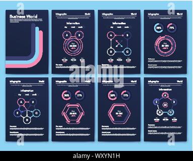 Moderne Infografik vektor Konzept. Business Graphics Broschüren. Für workflow Layout, Schaltplan, Anzahl Optionen, Optionen, Web Template, Info Stock Vektor