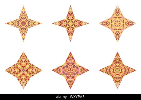 Isolierte Dreieck Mosaik Stern polygon Sammlung - Abstrakte polygonalen Zierpflanzen geometrischer Vektor Elemente Stock Vektor