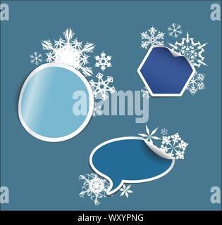 Vektor Winter Etiketten, Aufkleber, Zeiger, Tags für Ihre (Web) Seite Stock Vektor
