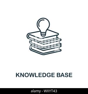Knowledge Base Übersicht Symbol. Thin Line Konzept Element vom Kundendienst icons Collection. Creative Knowledge Base Symbol für mobile Anwendungen und das Web Stock Vektor