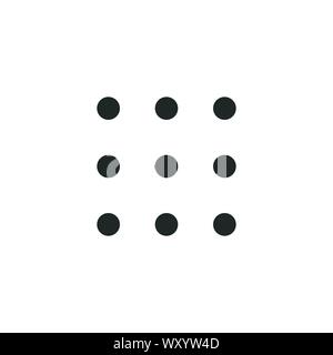 9 dots square Einstellung oder Symbol Optionen, Hilfe Optionen konto Konzept. Trendy Flacher Stil für Grafik Design, Logo, Website, Social Media, UI, mobile Stock Vektor