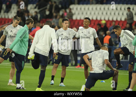 Paris, Frankreich. 18 Sep, 2019. Real Madrid Team Training vor dem UEFA Champions League, Gruppe A Spieltag 1 zwischen Paris Saint Germain und Real Madrid FC im Parc des Princes Stadium - Paris - Frankreich. PSG gewann mit 3:0 Quelle: Pierre Stevenin/ZUMA Draht/Alamy leben Nachrichten Stockfoto