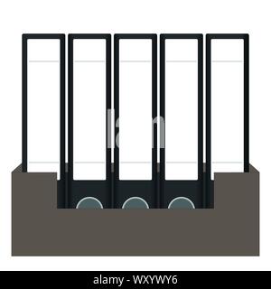 Verschiedene farbige Dateien vor weißem Hintergrund Stock Vektor