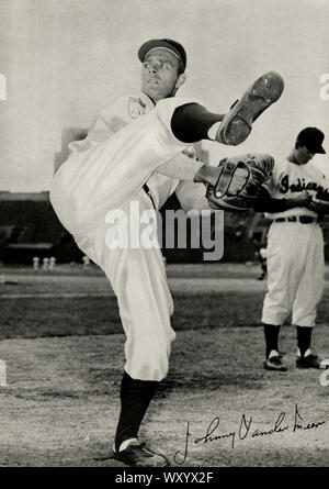 Jahrgang Foto: Baseballspieler Johnny Vander Meer mit den Cleveland Indians 1951 Stockfoto