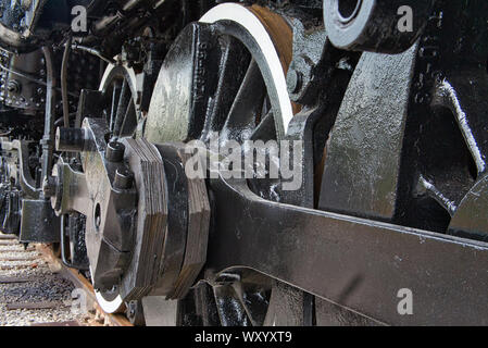 Lima gebaute Dampflokomotive Berkshire rad Detail 1. Stockfoto