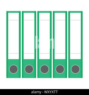 Verschiedene farbige Dateien vor weißem Hintergrund Stock Vektor