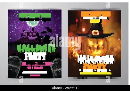 Halloween Party flyer Vektor einrichten Stock Vektor