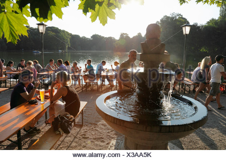 Den Kleinhesseloher See und Biergarten Seehaus englischer Garten