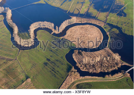Luftaufnahme Die Schwinge Fluss Bei Hochwasser Stade Niedersachsen Deutschland Stockfotografie Alamy