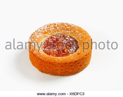 Kleine Runde Kuchen gefüllt mit Apfelmus Stockfoto, Bild ...
