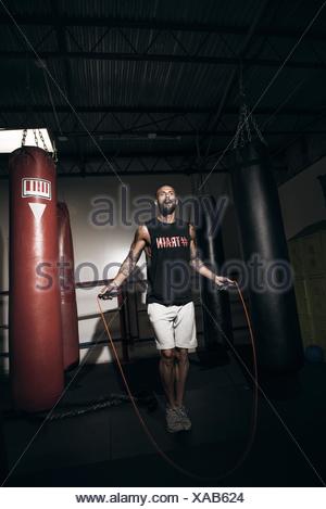 Boxer Seilspringen Beim Training Stockfotografie Alamy