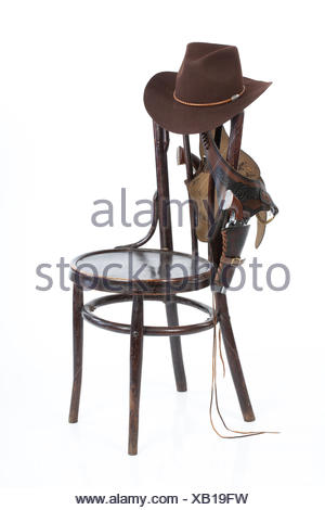 Ein Leder, westlichen Stil Pistole Gürtel und Revolver Holster; Santa