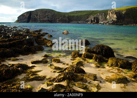 Zona intermareal (área de mareas). Playa Dail Beag Playa. La Isla de Lewis. Outer Hebrides. Escocia, Reino Unido