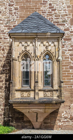 Balcón decorativo en el castillo de Wernigerode. Alemania Foto de stock